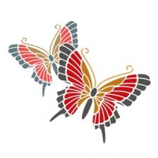Трафарет мотив из двух бабочек